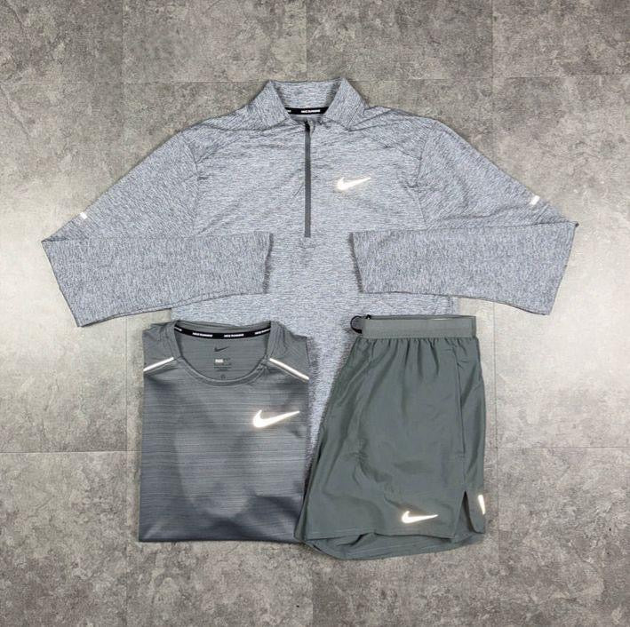GREY STRIDE Q ZIP NIKE TRIO SET