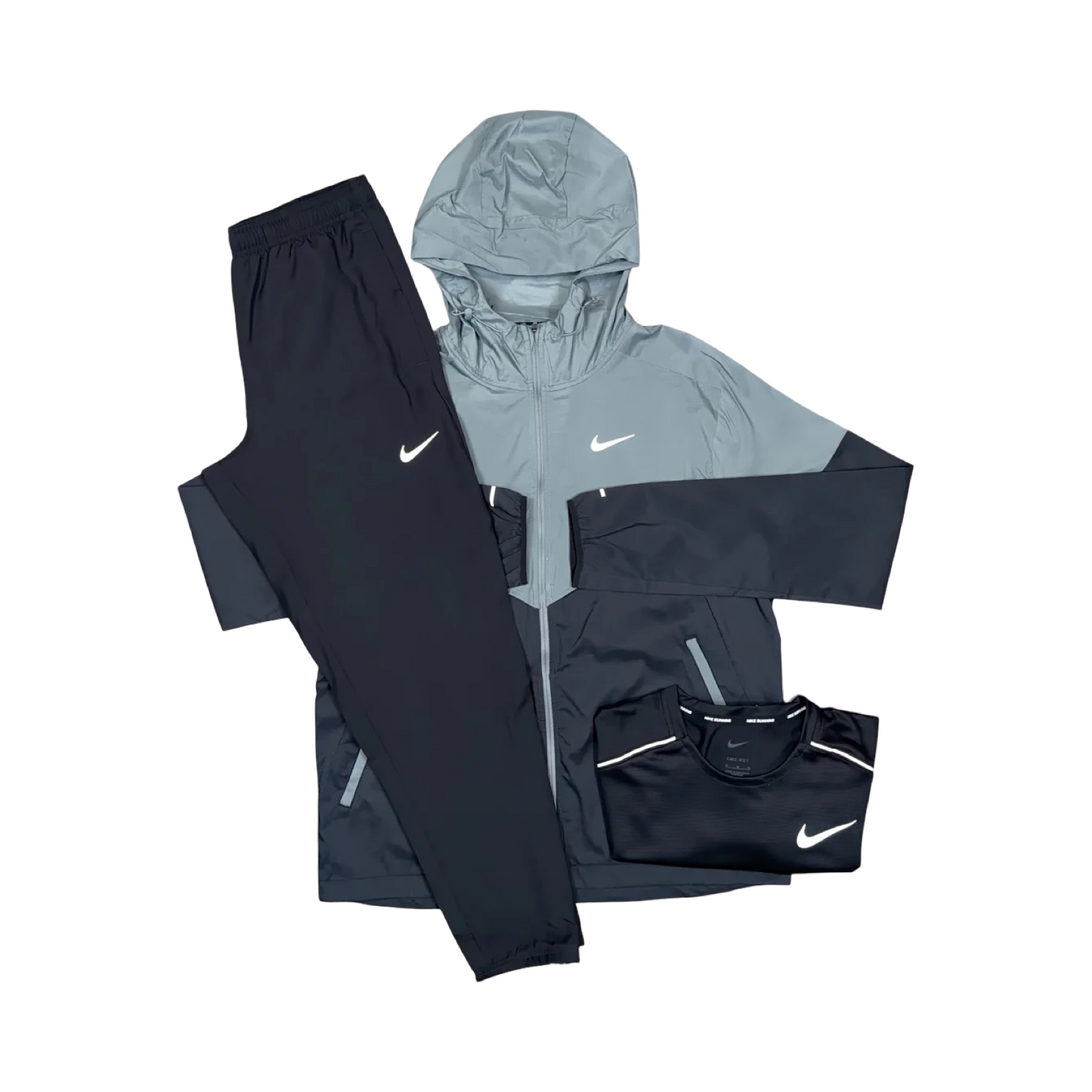 NIKE 3 PIECE TRACKSUIT SET GREY/BLACK