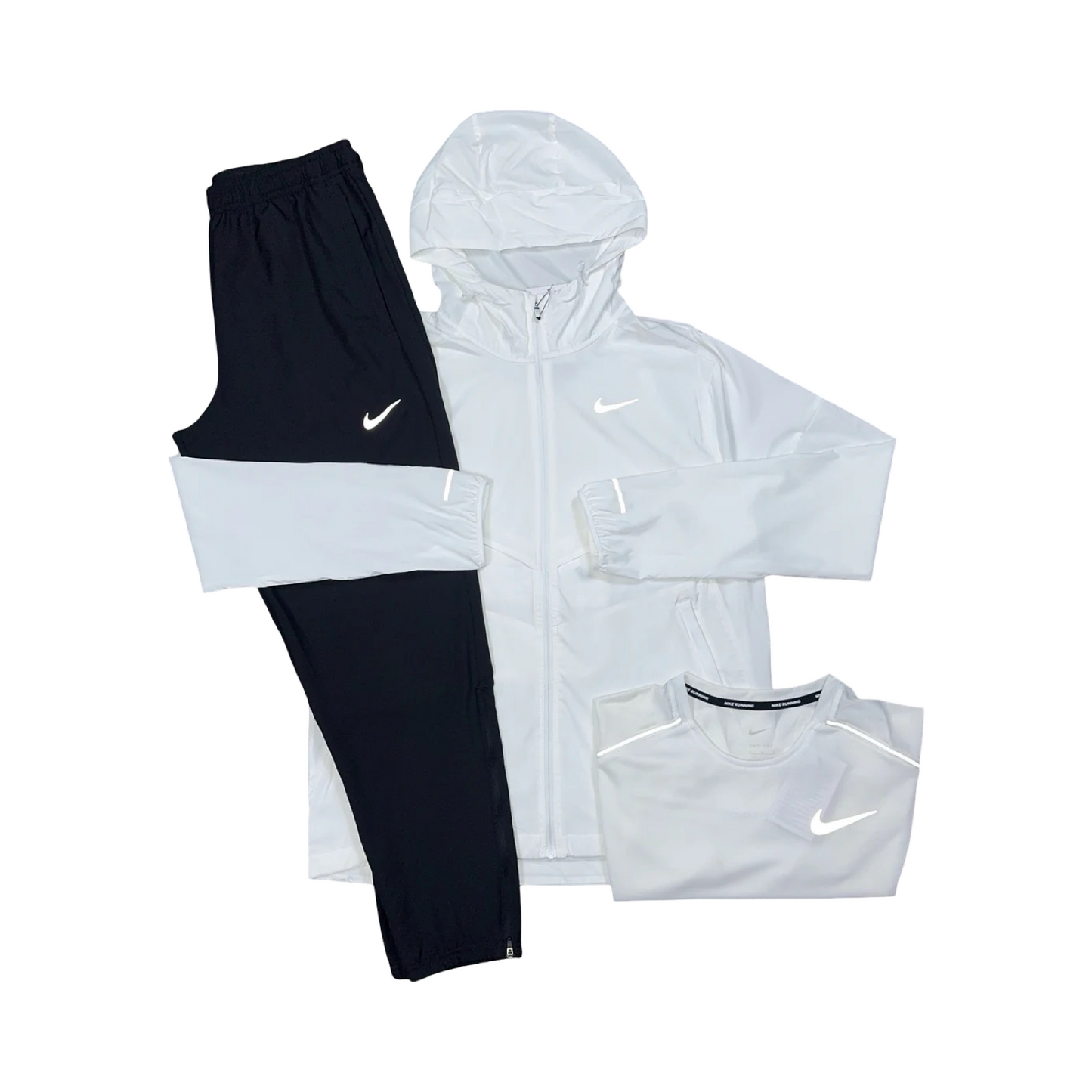 NIKE 3 PIECE TRACKSUIT SET WHITE/BLACK