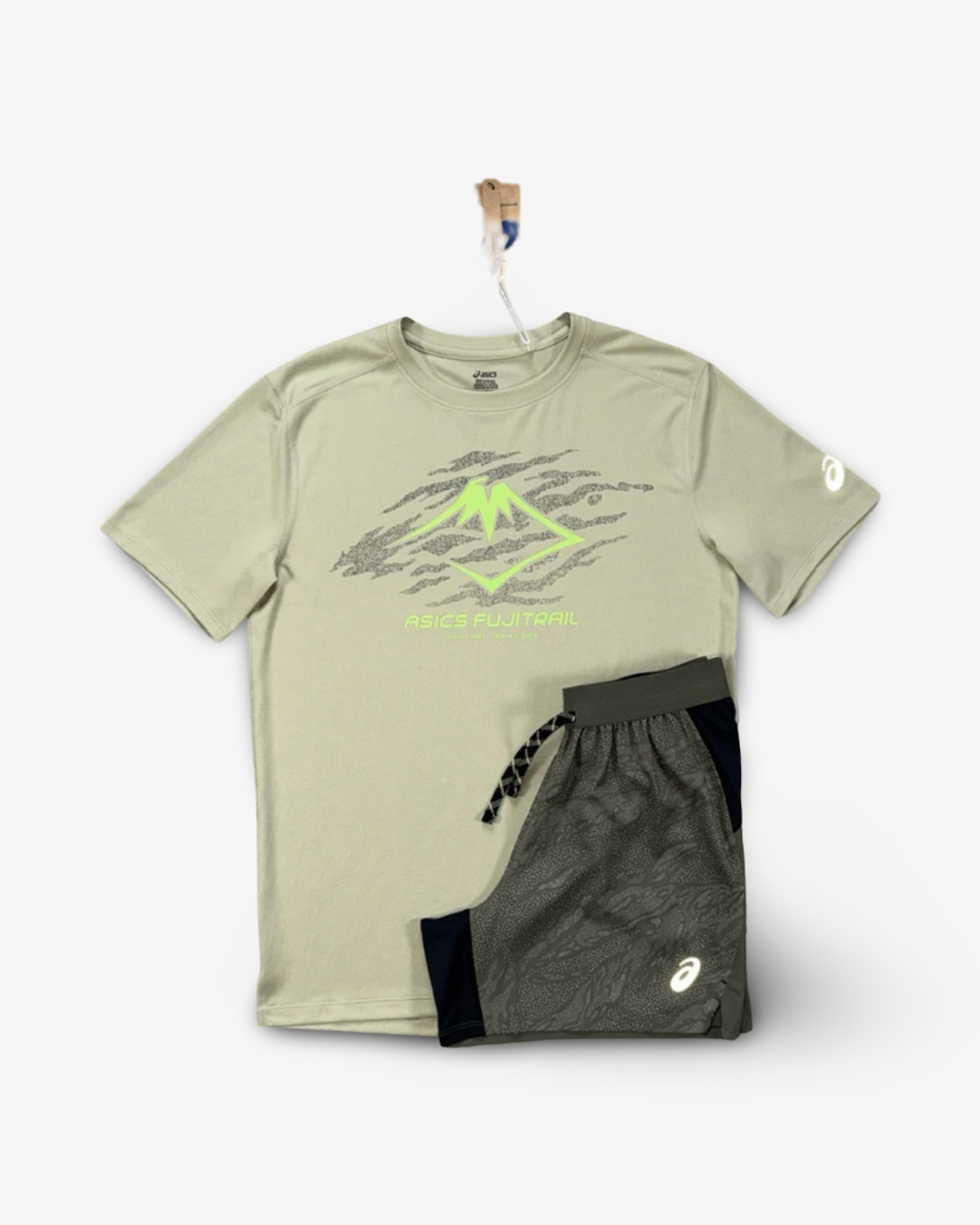 ASICS FUJITRAIL ALL OVER PRINT SHORTS SET 'GREEN'