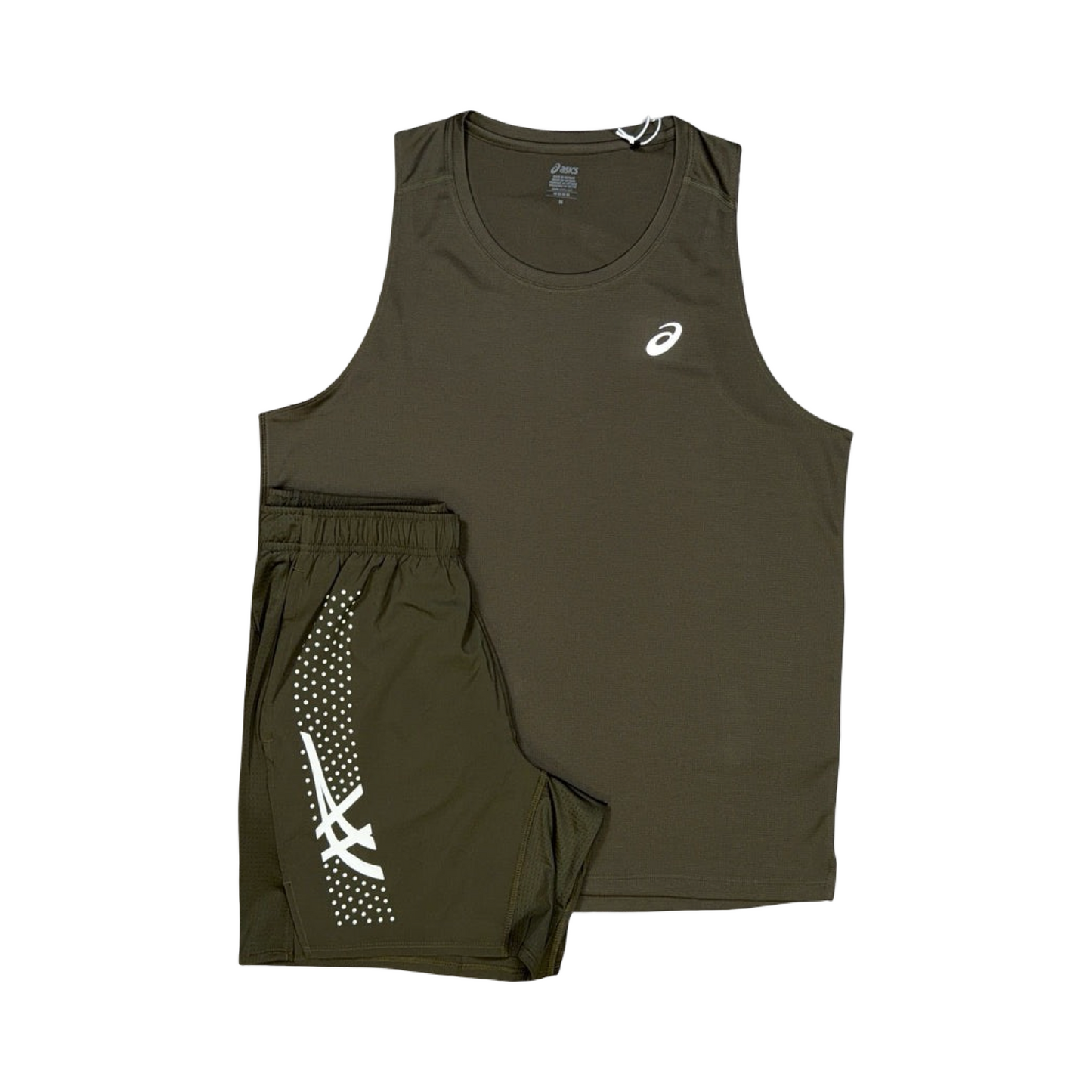 ASICS VEST T-SHIRT/SHORTS SET BROWNSTONE