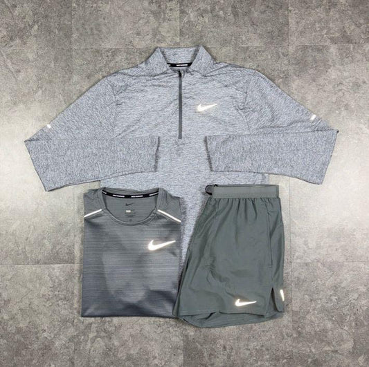 GREY STRIDE Q ZIP NIKE TRIO SET