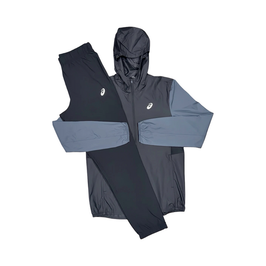 ASICS CORE TRACKSUIT SET TWO TONE BLACK/CARRIER GREY