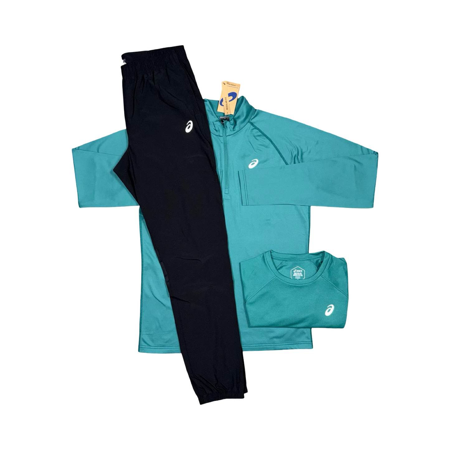 ASICS THERMAL 3 PIECE TRACKSUIT SET RAINLY LAKE/BLACK