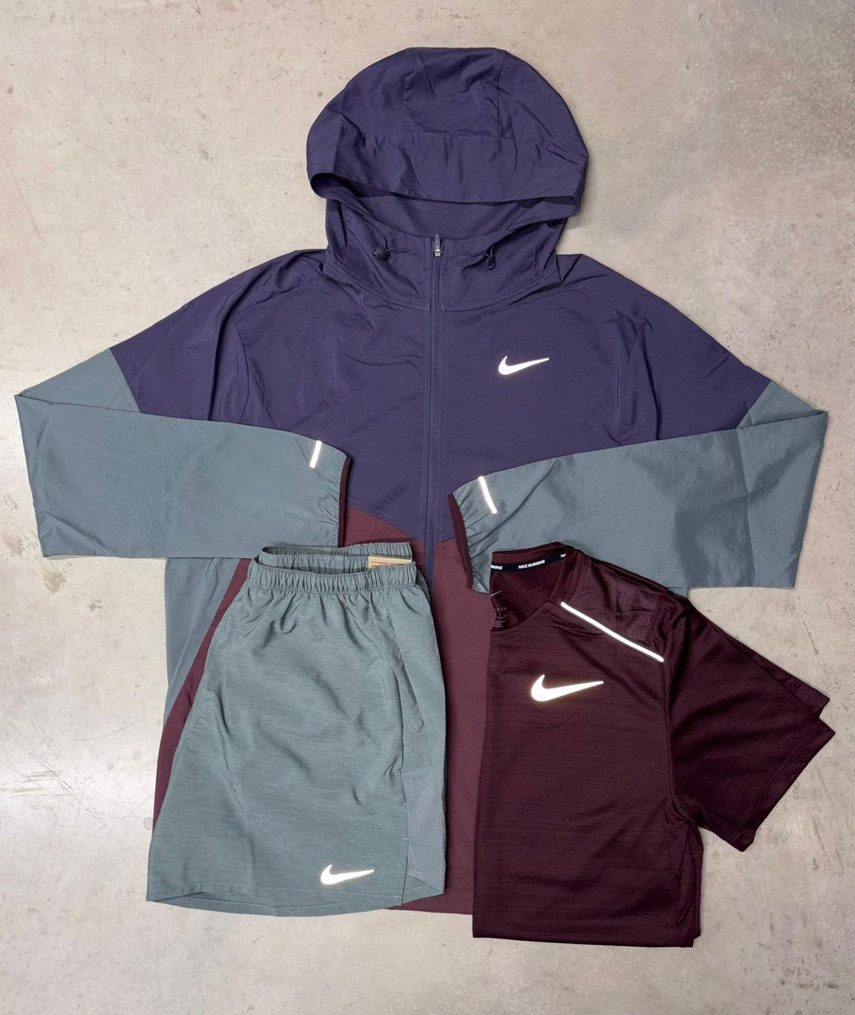 MAROON/ GREY NIKE TRIO SET
