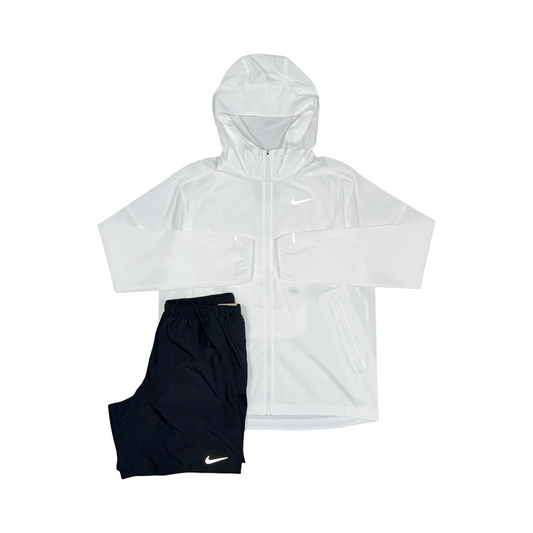 NIKE WINDRUNNER/SHORTS SET WHITE/BLACK