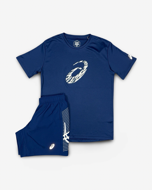 ASICS GPX T-SHIRT/SHORTS SET BLUE/WHITE