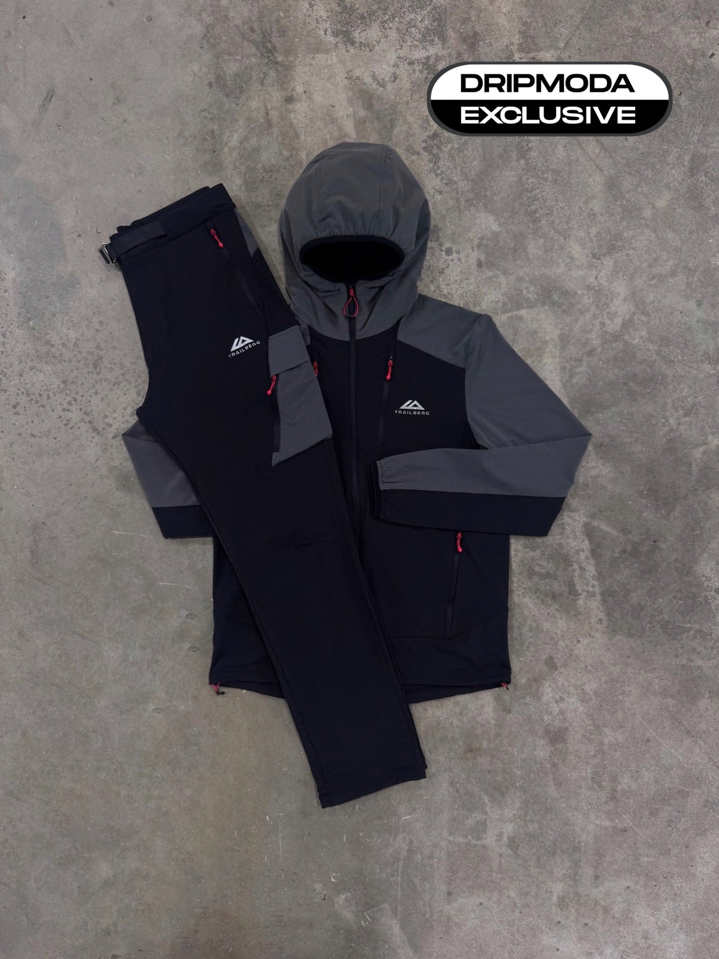 Trailberg Black / Grey Faltenjura Tracksuit - Jacket / Pant
