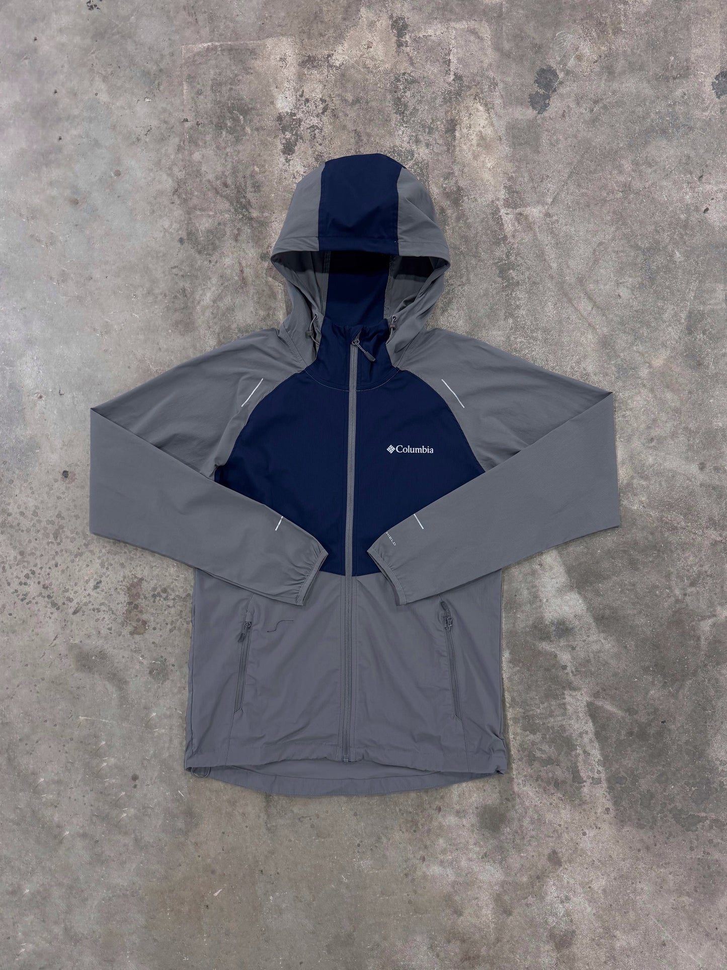 Columbia Tech Wind Full Zip Jacket -  Grey / Navy