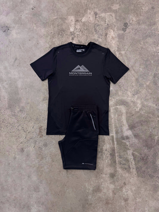 Monterrain Speed 2.0 Poly Black Set - T Shirt / Short