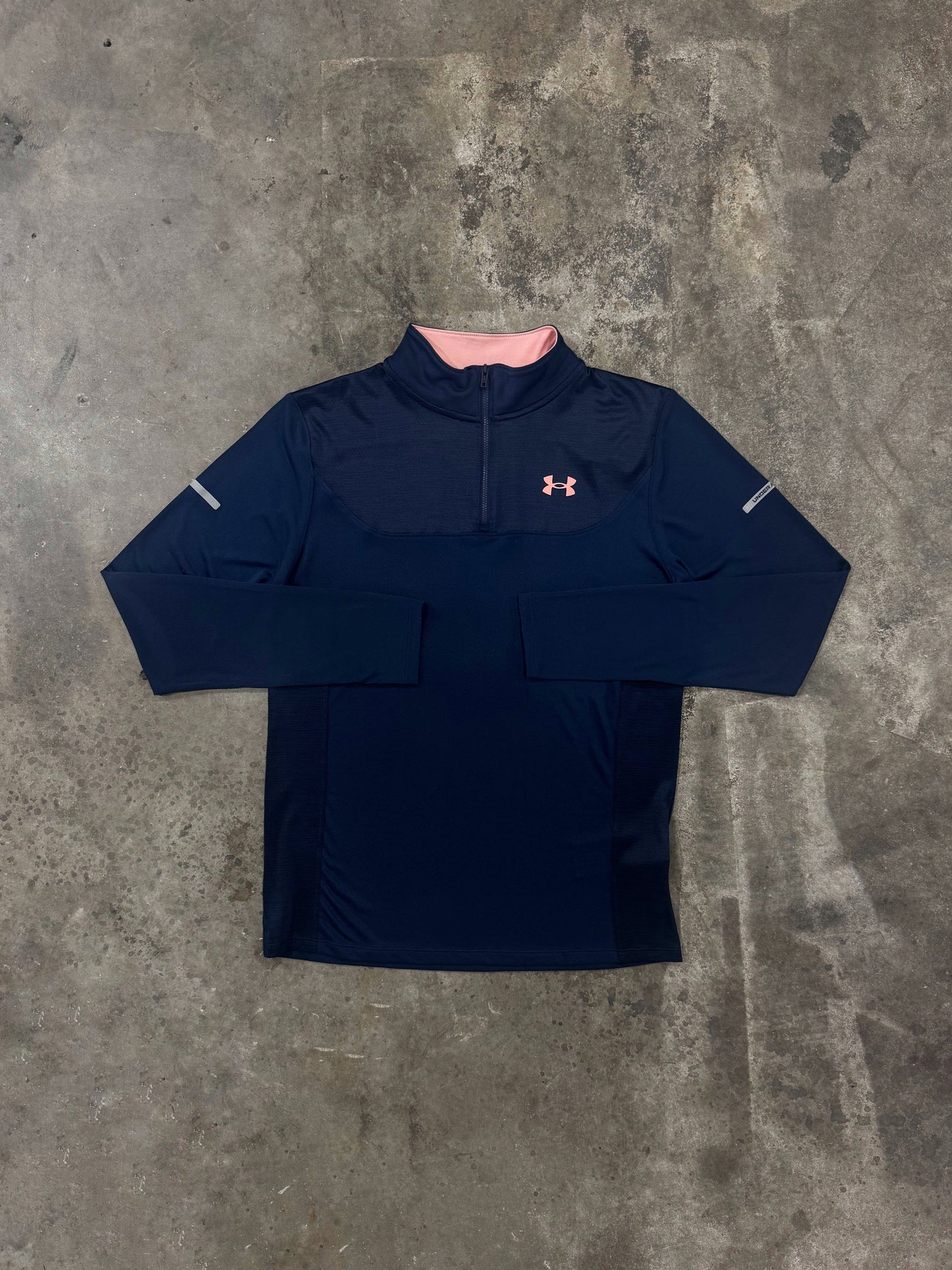 Under Armour Junior Tech Utility Quarter Zip - Navy / Pink