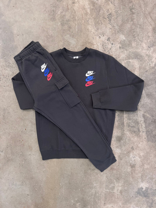 Nike Charcoal Triple Stack Tracksuit - Sweatshirt / Pant
