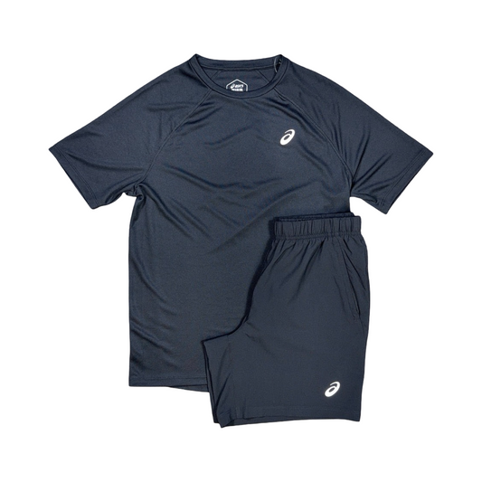 ASICS SPORT RUN T-SHIRT/SHORTS SET BLACK
