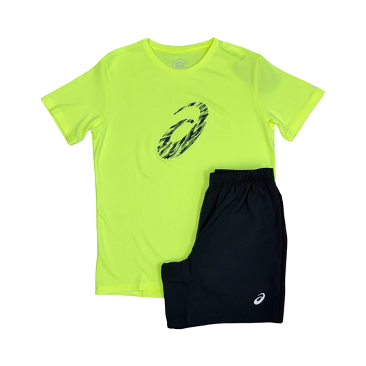 ASICS GPX T-SHIRT/SHORTS SET SAFETY YELLOW/BLACK