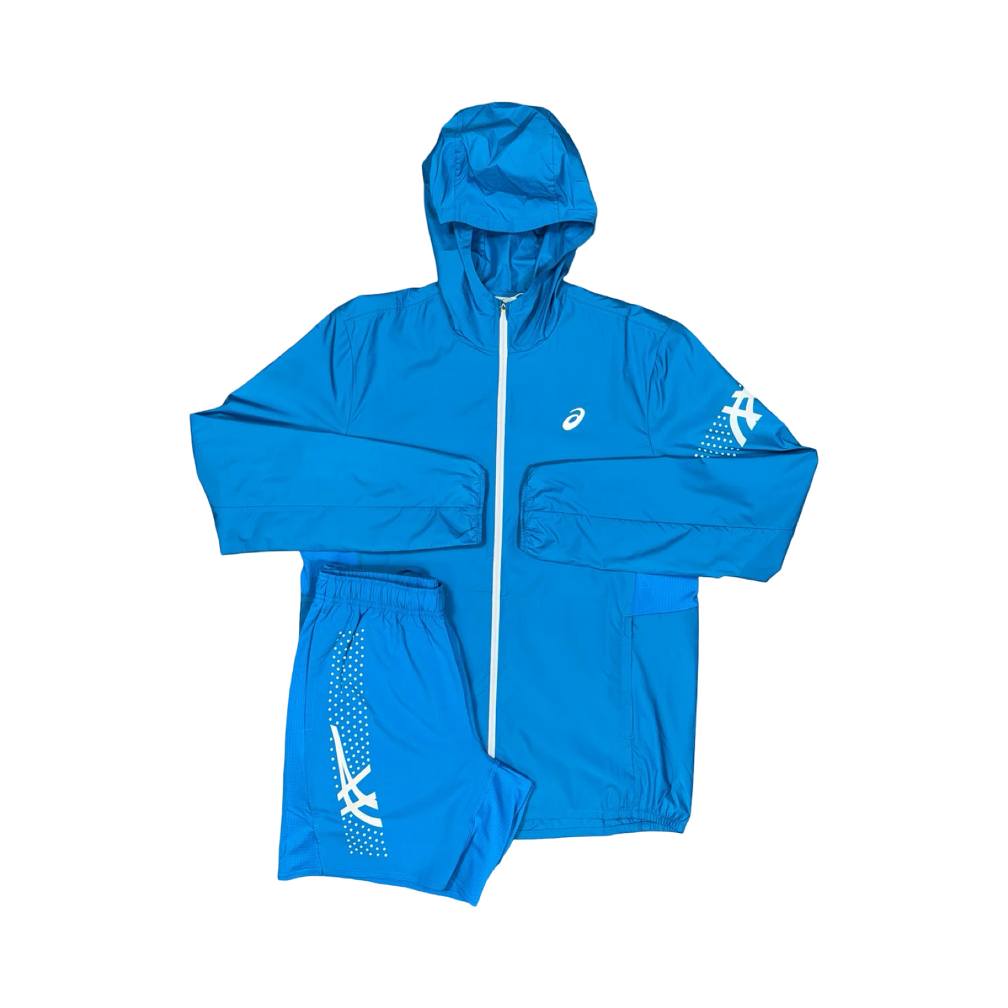ASICS ICON WINDRUNNER/SHORTS SET AEGEAN BLUE/WHITE