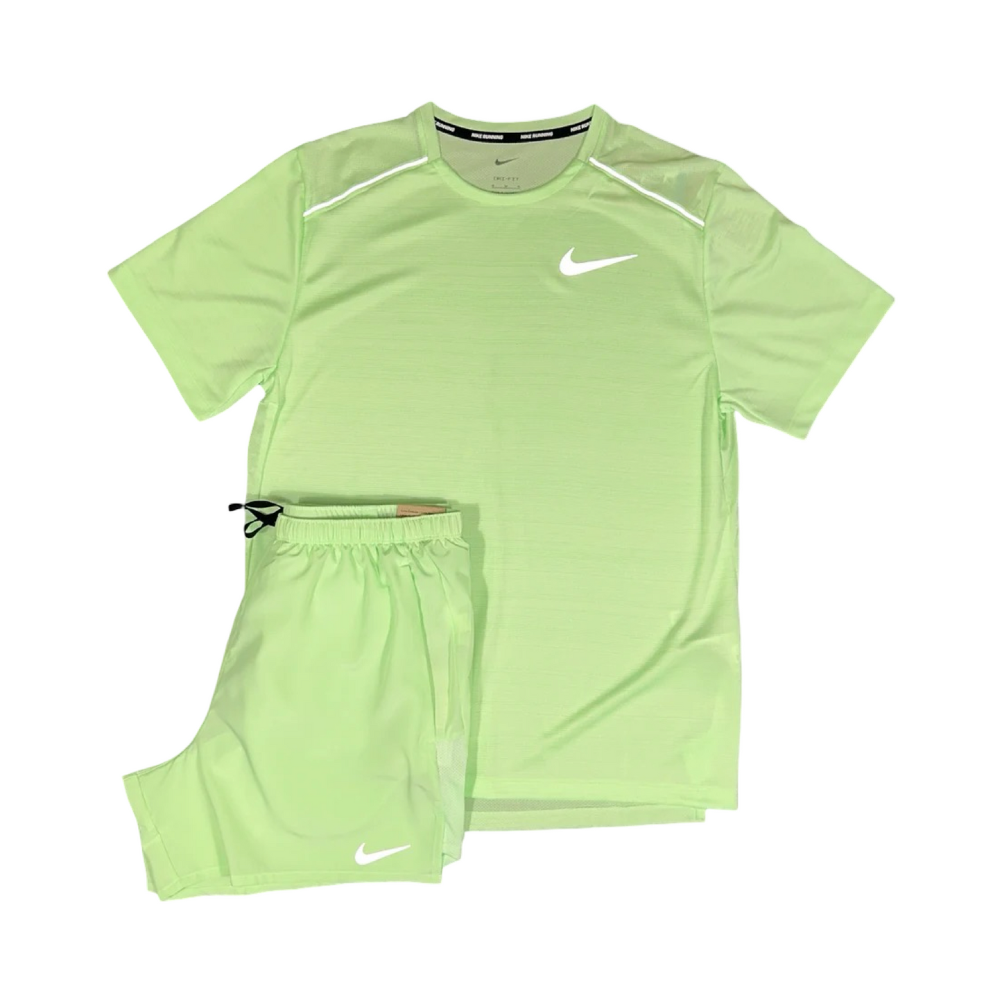 NIKE MILER T-SHIRT/SHORTS SET VAPOUR GREEN