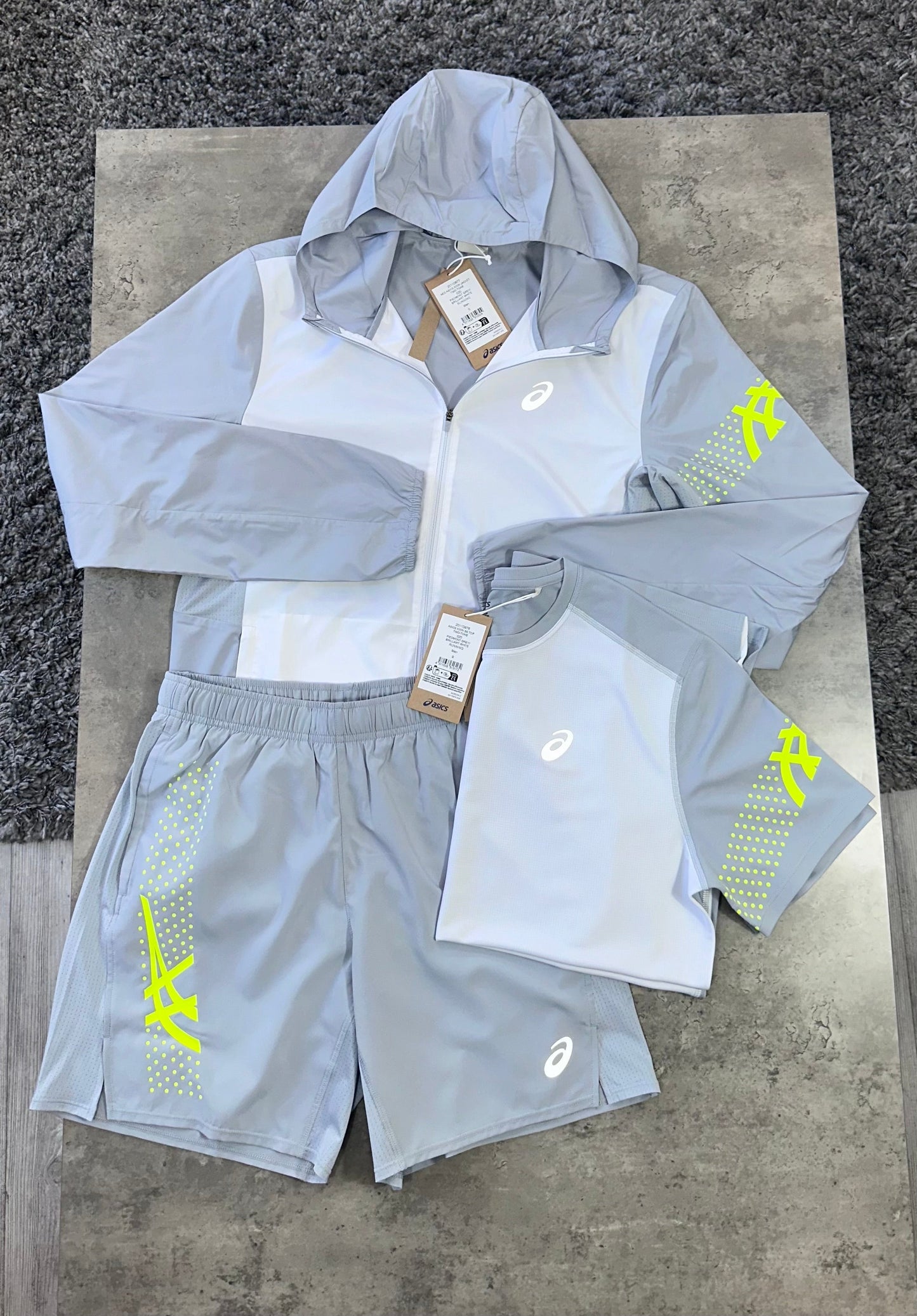 ASICS TRI SET - WHITE / GREY / NEON