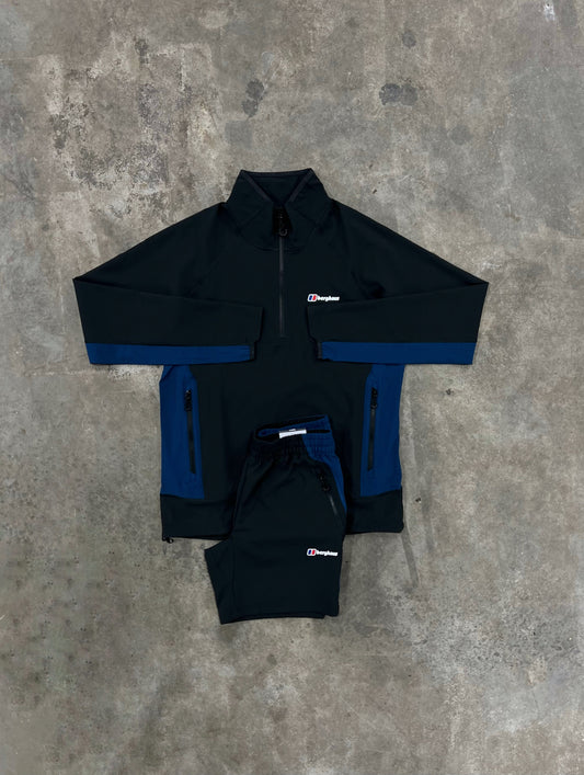 Berghaus Wavertree Black Navy Set - Quarter Zip / Short