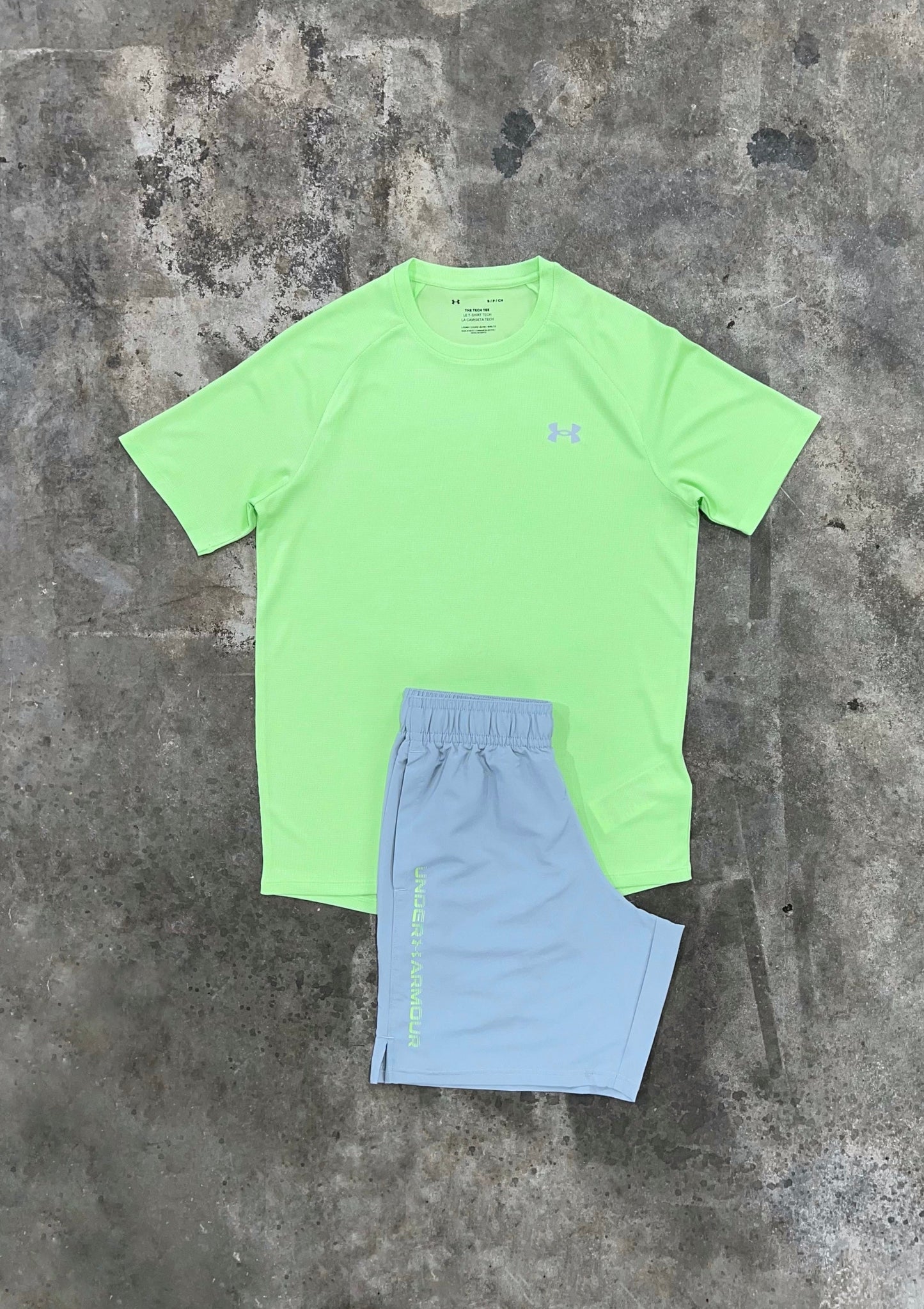 Under Armour Textured Lime Set - T Shirt / Short