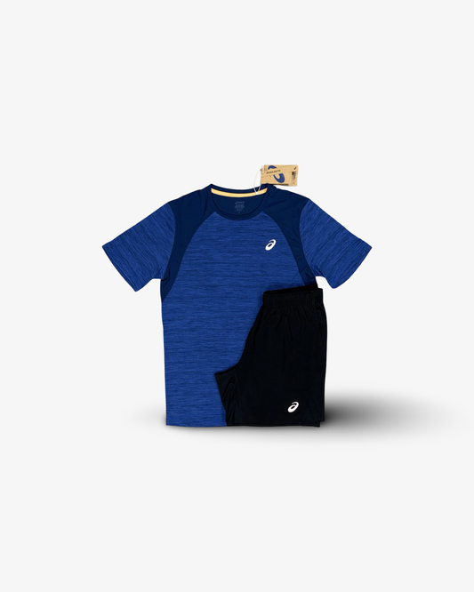 ASICS ROAD T’SHIRT & SHORTS DARK COBALT SET