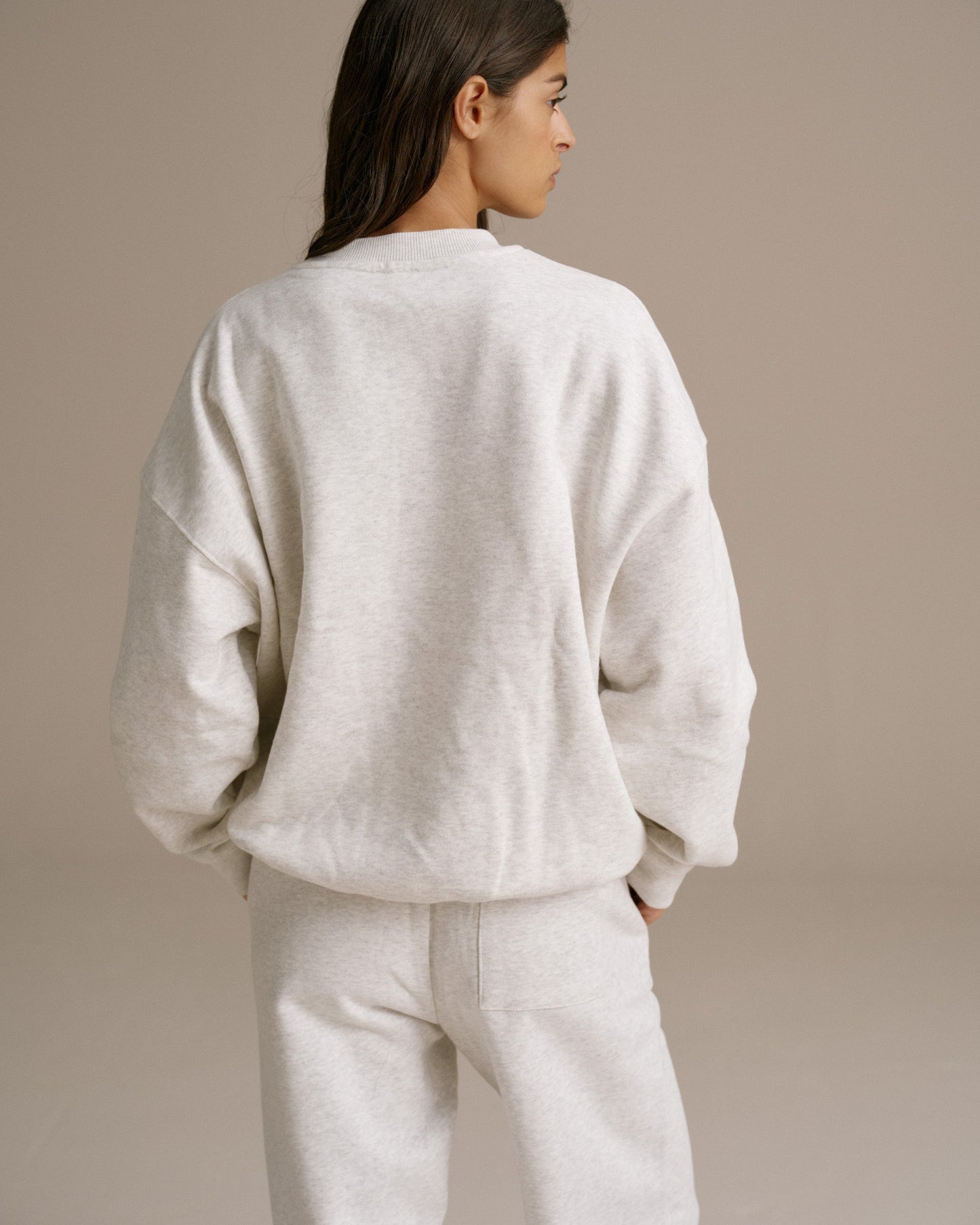 Adanola Varsity Oversized Sweatshirt - Light Grey Melange/Black