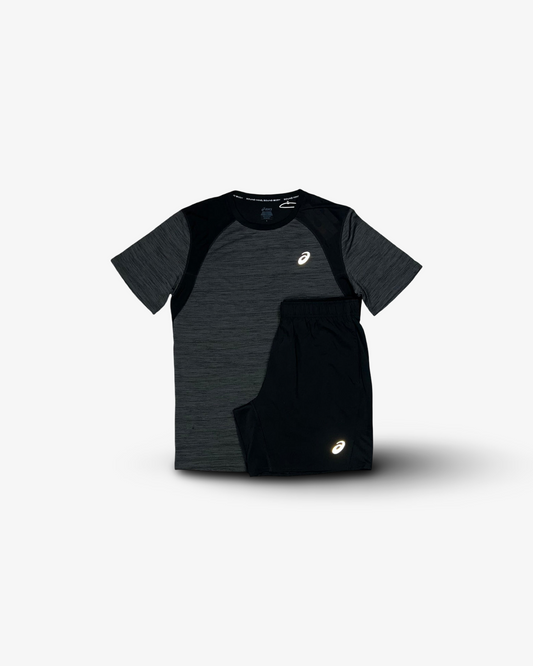 ASICS ROAD T’SHIRT & SHORTS BLACK SET