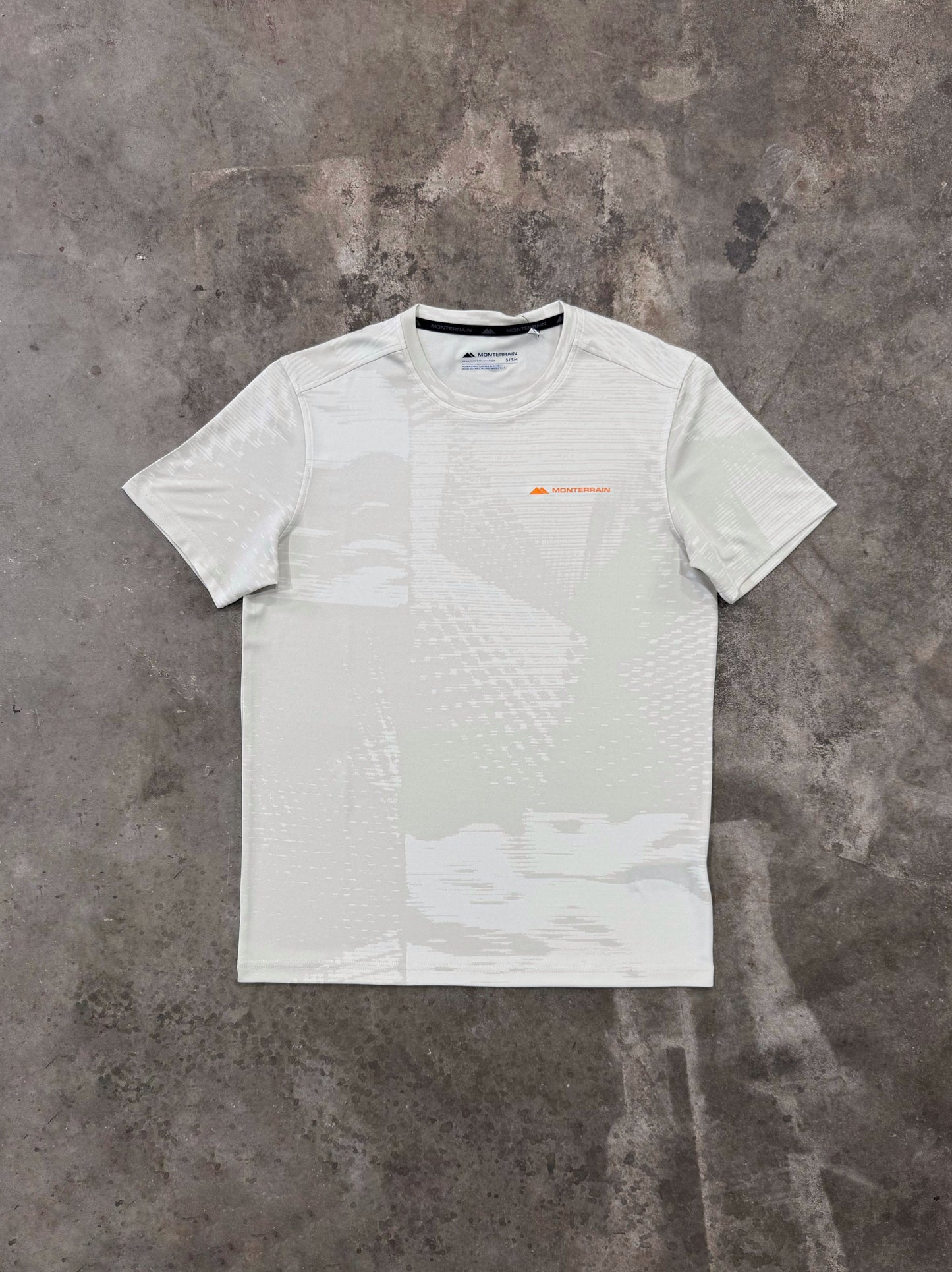 Monterrain Divide Jacquard T Shirt - Stone / Escape Green