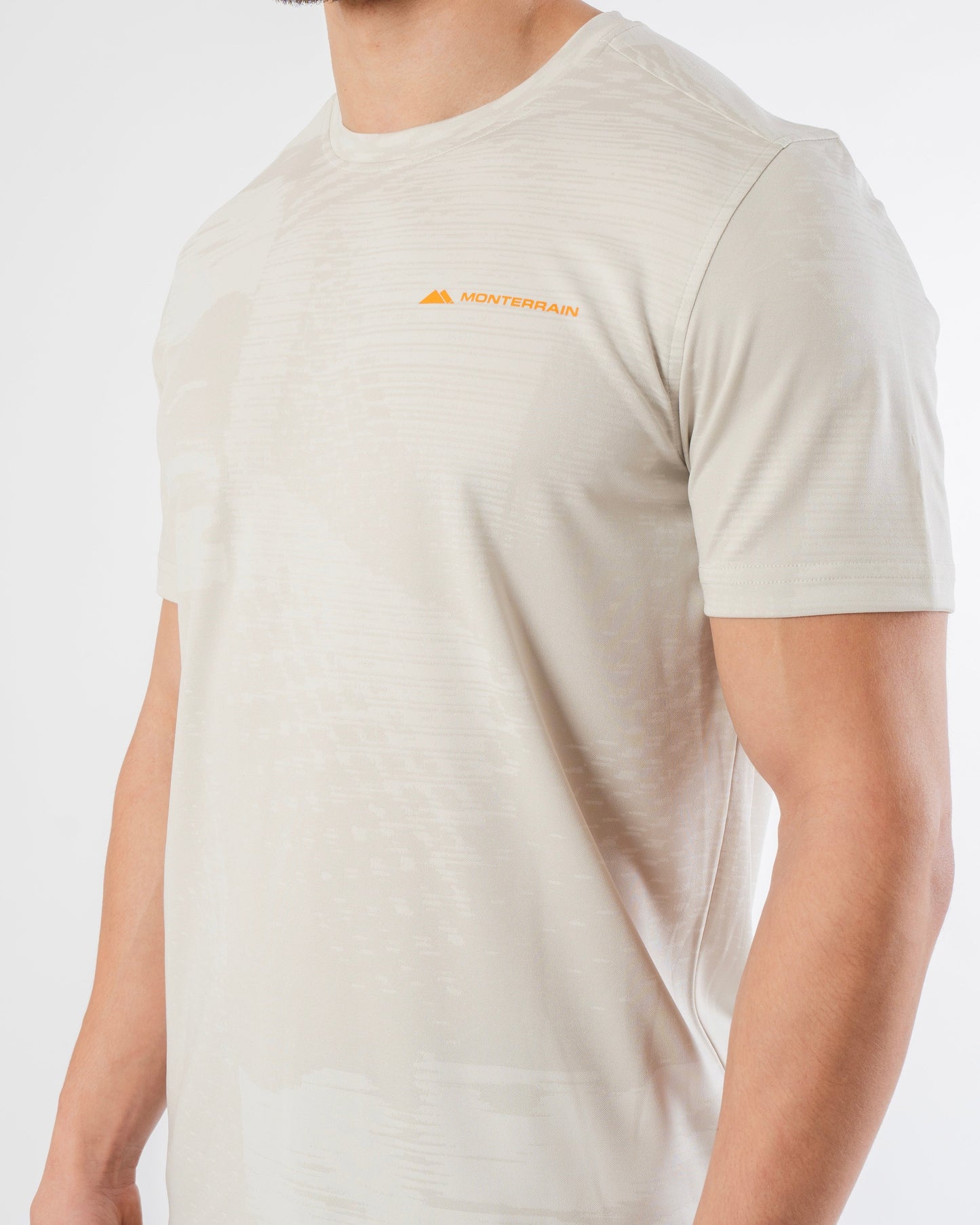 Monterrain Divide Jacquard T Shirt - Stone / Escape Green