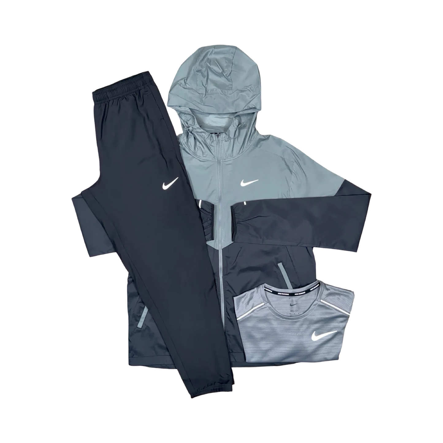 NIKE 3 PIECE TRACKSUIT SET GREY/BLACK