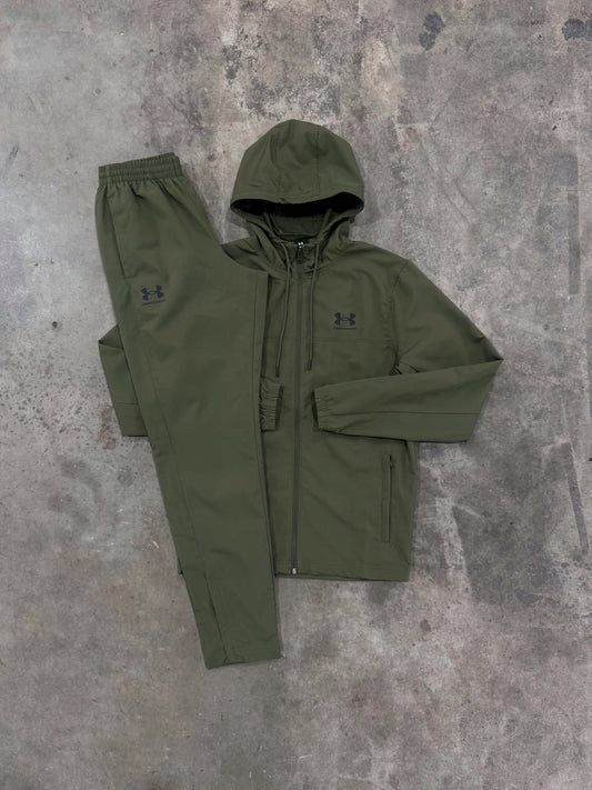 Under Armour Khaki Rival Woven Tracksuit - Jacket / Pant