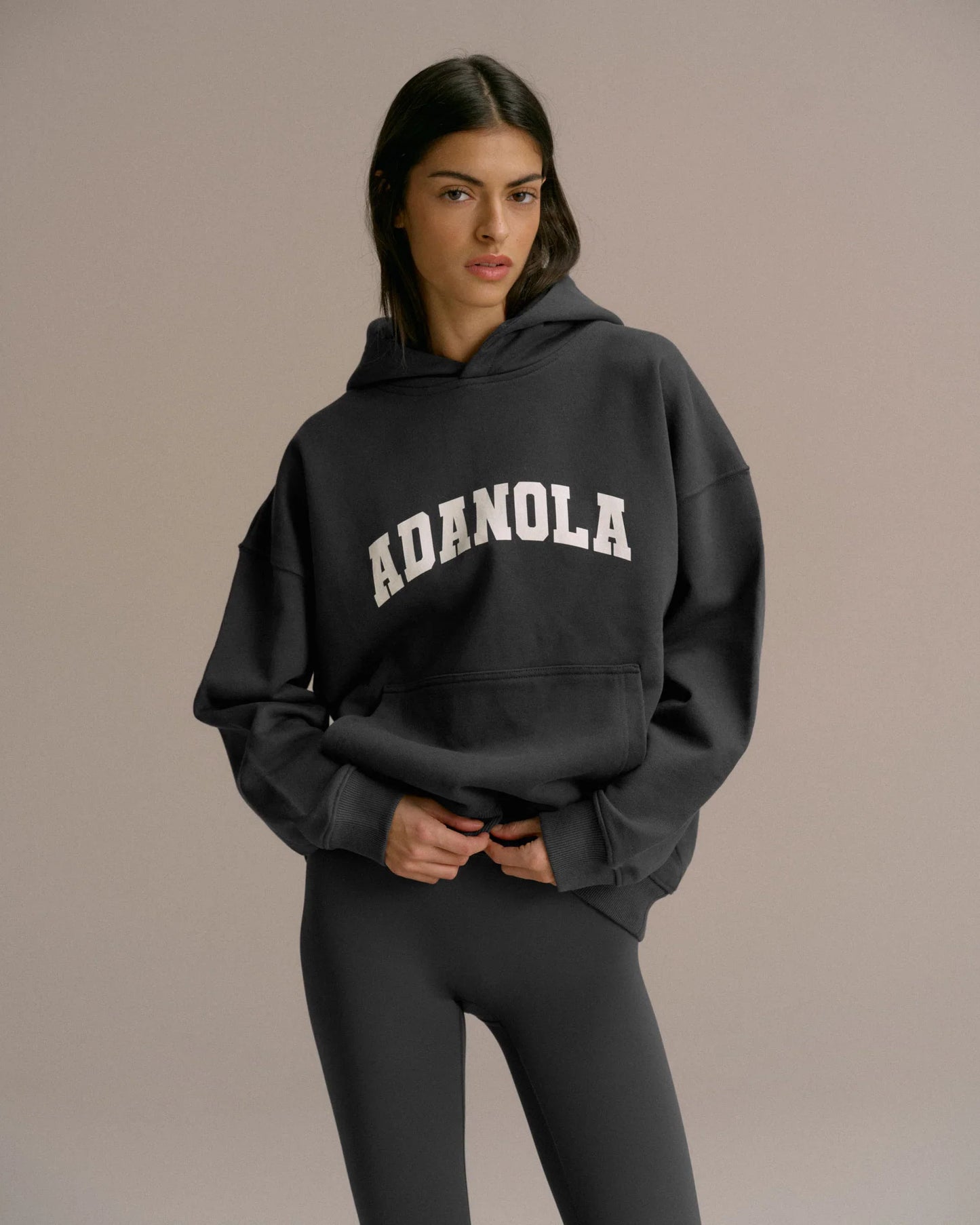 Adanola varsity oversized hoodie - Graphite grey