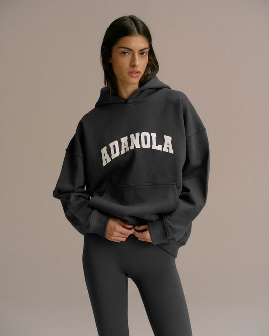 Adanola varsity oversized hoodie - Graphite grey