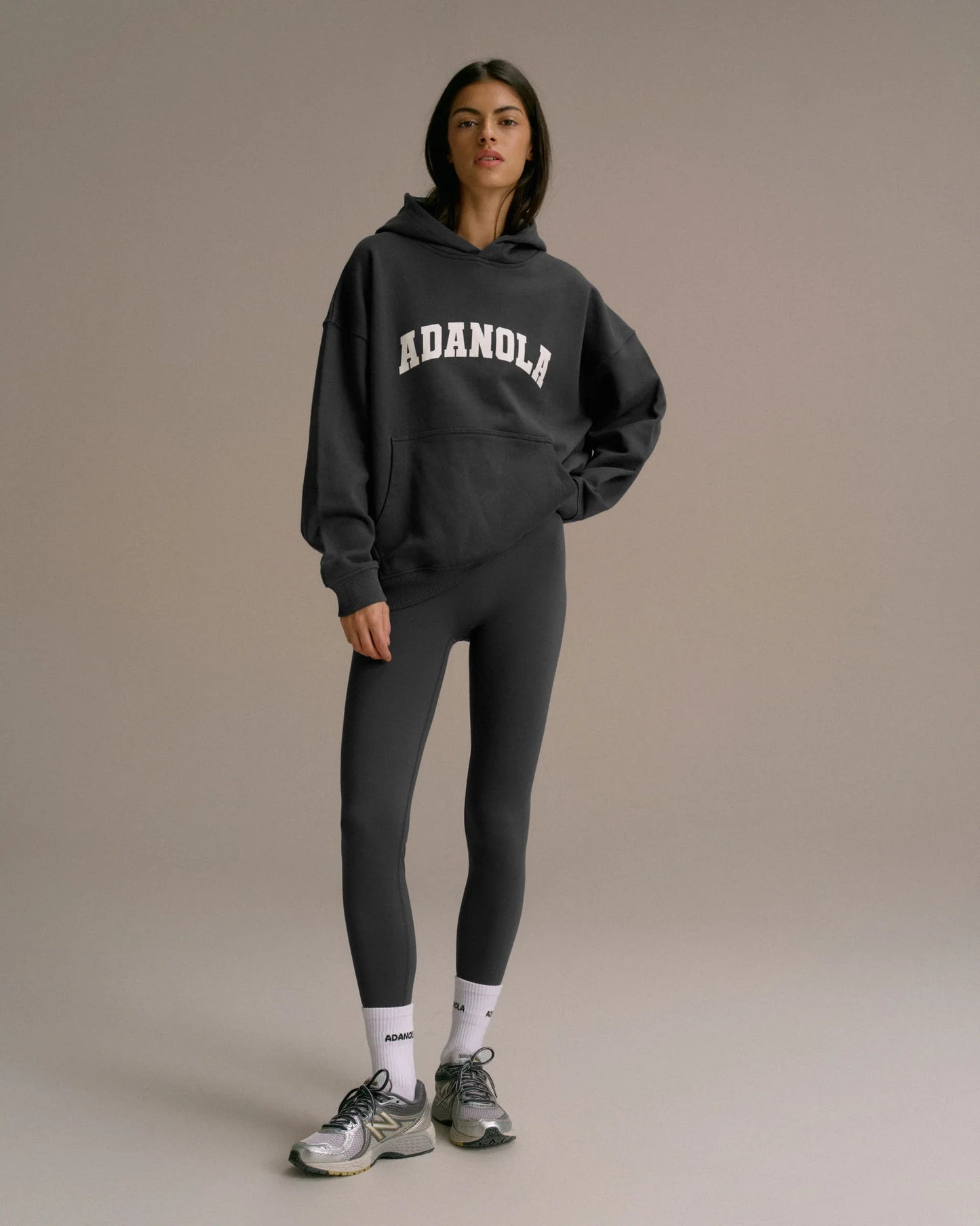 Adanola varsity oversized hoodie - Graphite grey