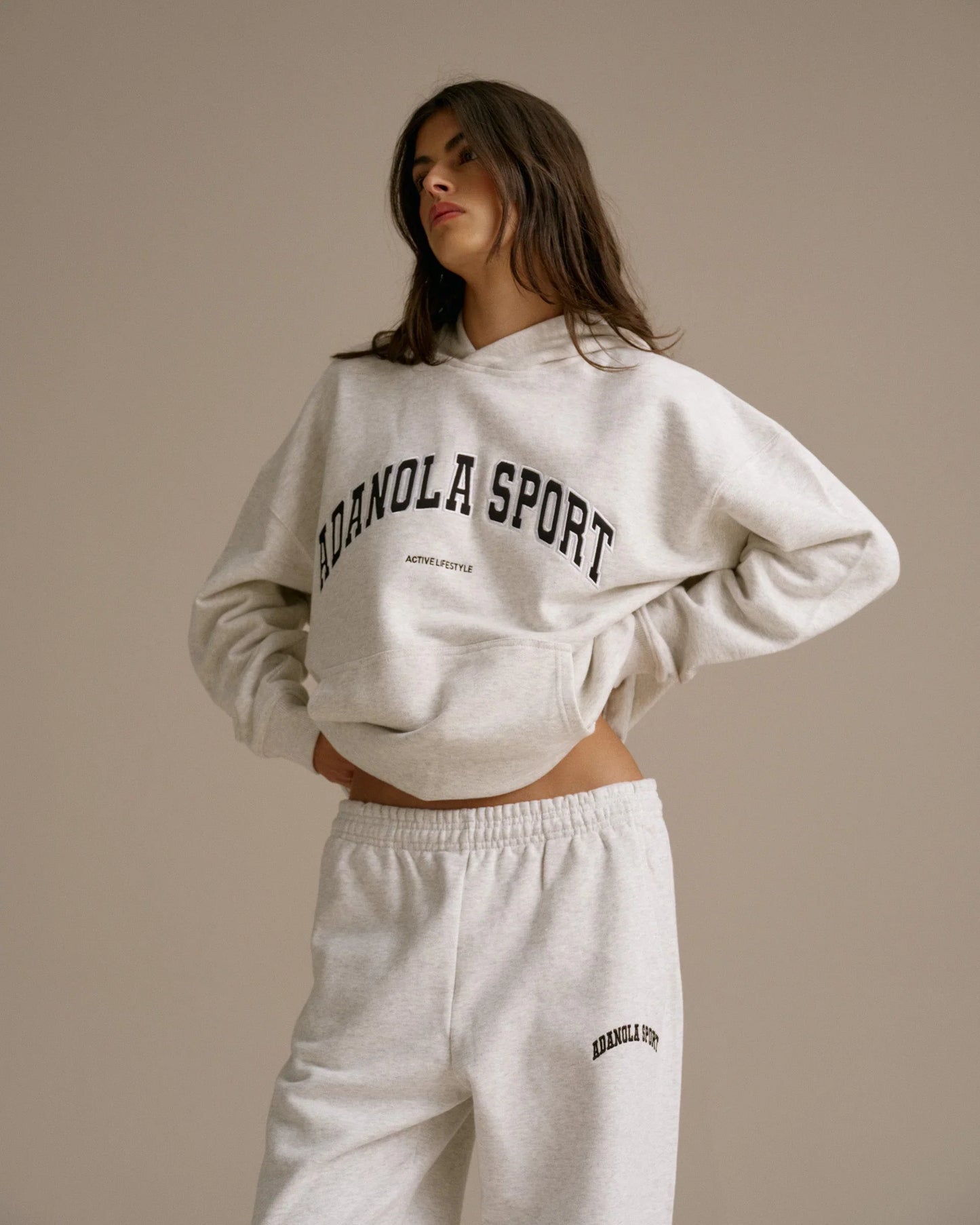 Adanola AS oversized hoodie - Light grey melange