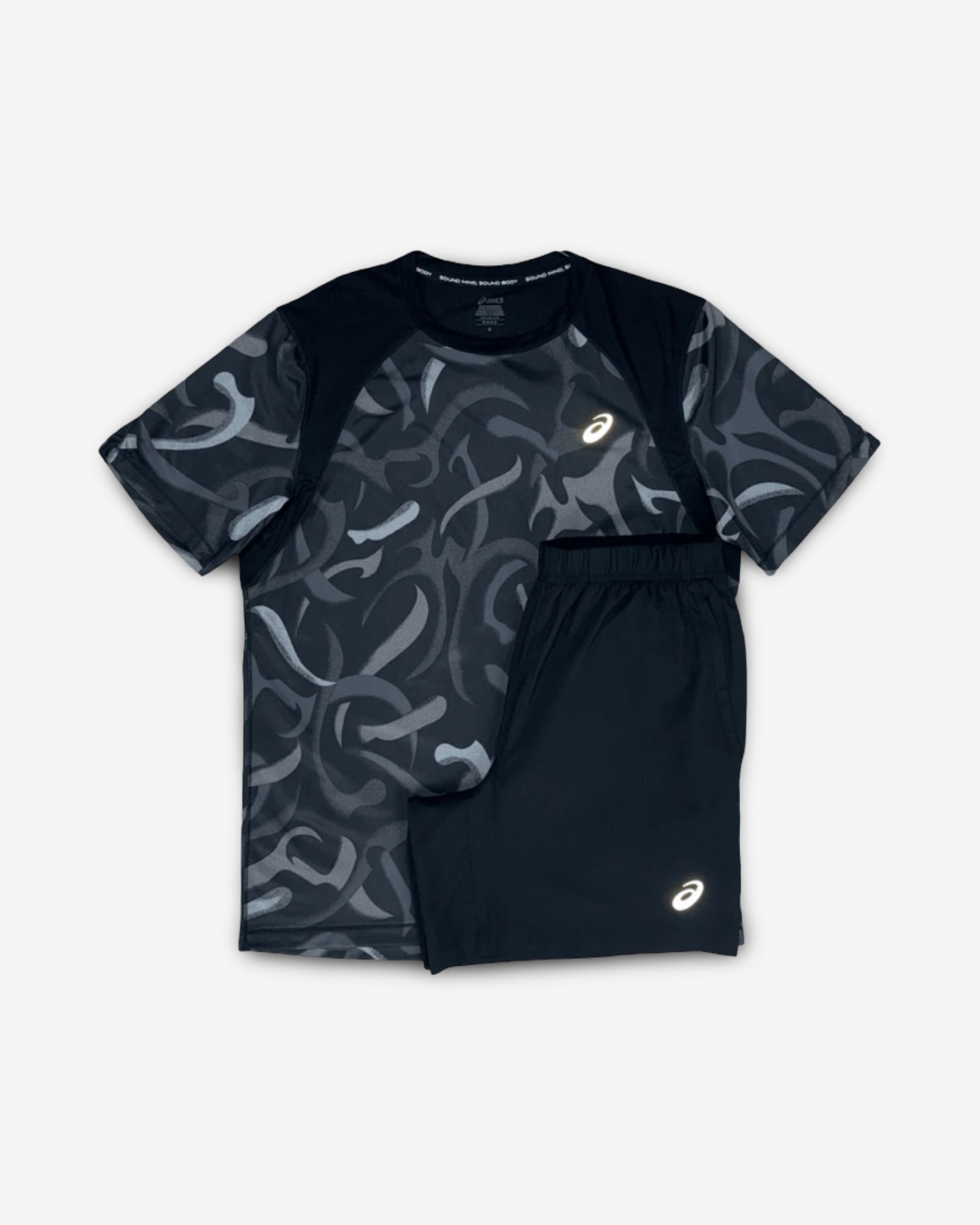 ASICS PRINTED T-SHIRT SET 'BLACK'