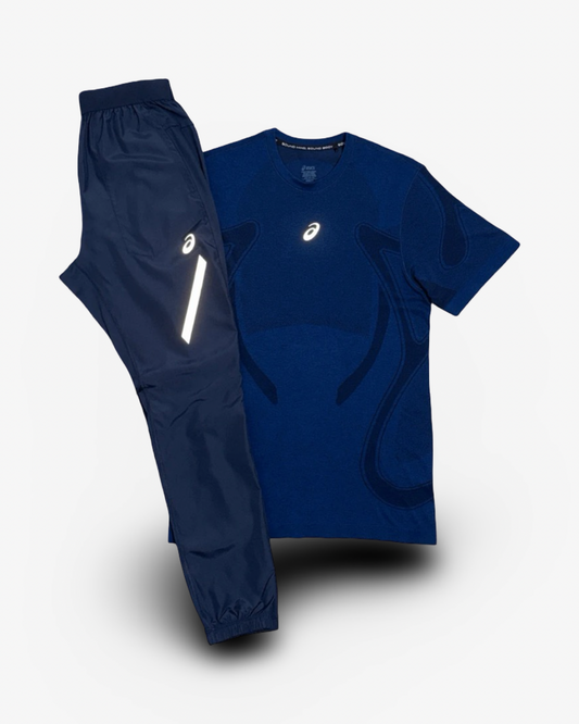 ASICS SEAMLESS T-SHIRT LITE PANTS SET 'MIDNIGHT'