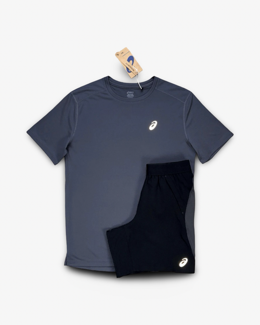 ASICS CORE ROAD SHORTS SET 'GREY/BLACK'