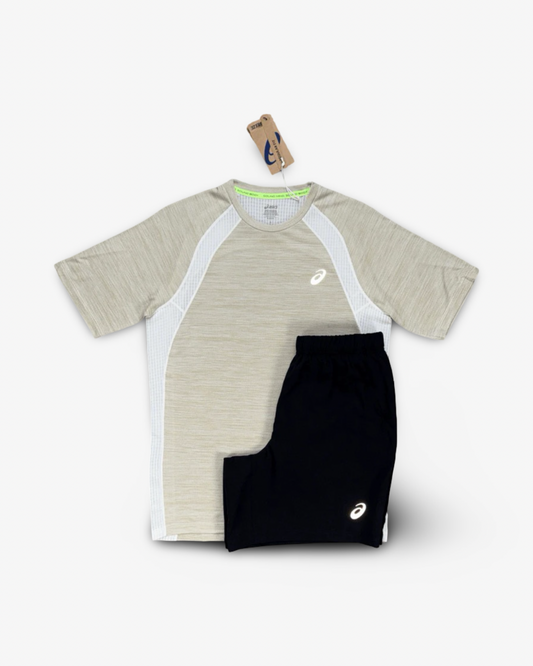 ASICS ROAD CORE SHORTS SET 'CREAM/BLACK'