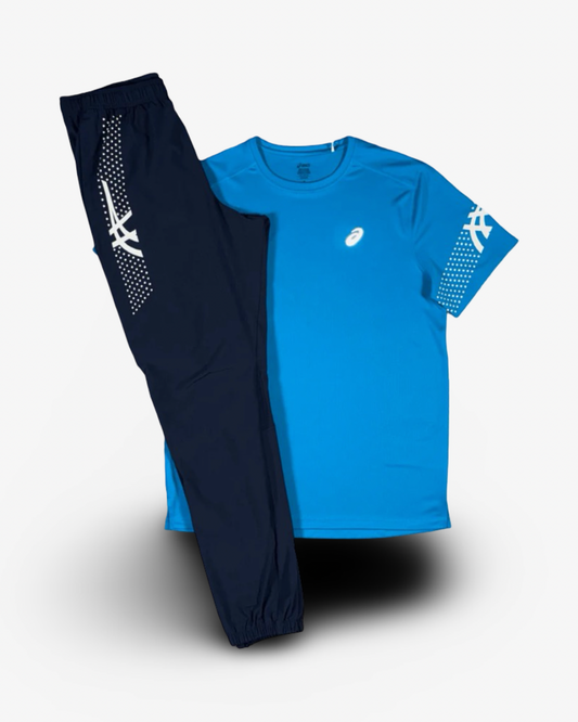 ASICS ICON T-SHIRT PANTS SET 'AEGAN BLUE/MIDNIGHT'