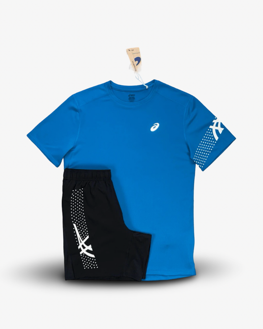 ASICS ICON T-SHIRT SET 'AEGAN BLUE/BLACK'