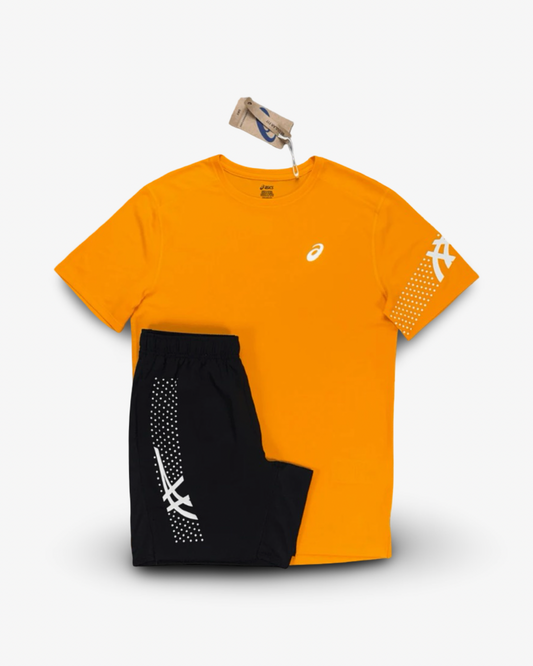 ASICS ICON T-SHIRT SET 'YAMBUKI ORANGE/BLACK'