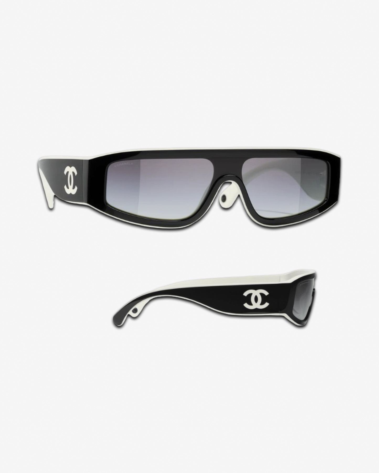 CHANEL SHEILD BLACK & WHITE SUNGLASSES