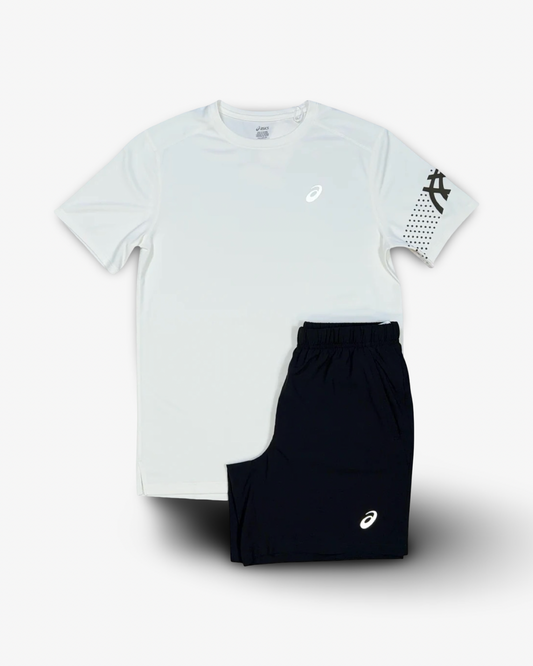 ASICS ICON T-SHIRT/SHORTS SET CREAM/BLACK