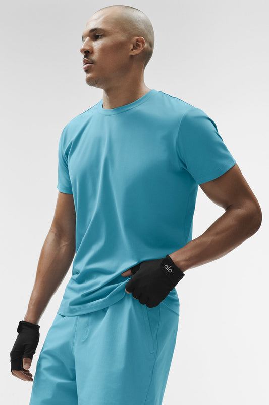 Alo Conquer Reform Crewneck Short Sleeve - Blue Breeze