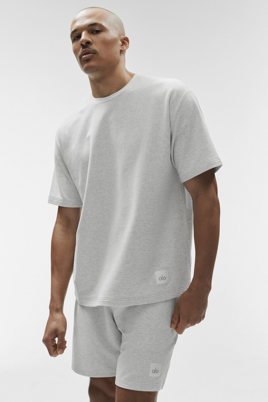 Alo Double Take Short Sleeve - White Heather
