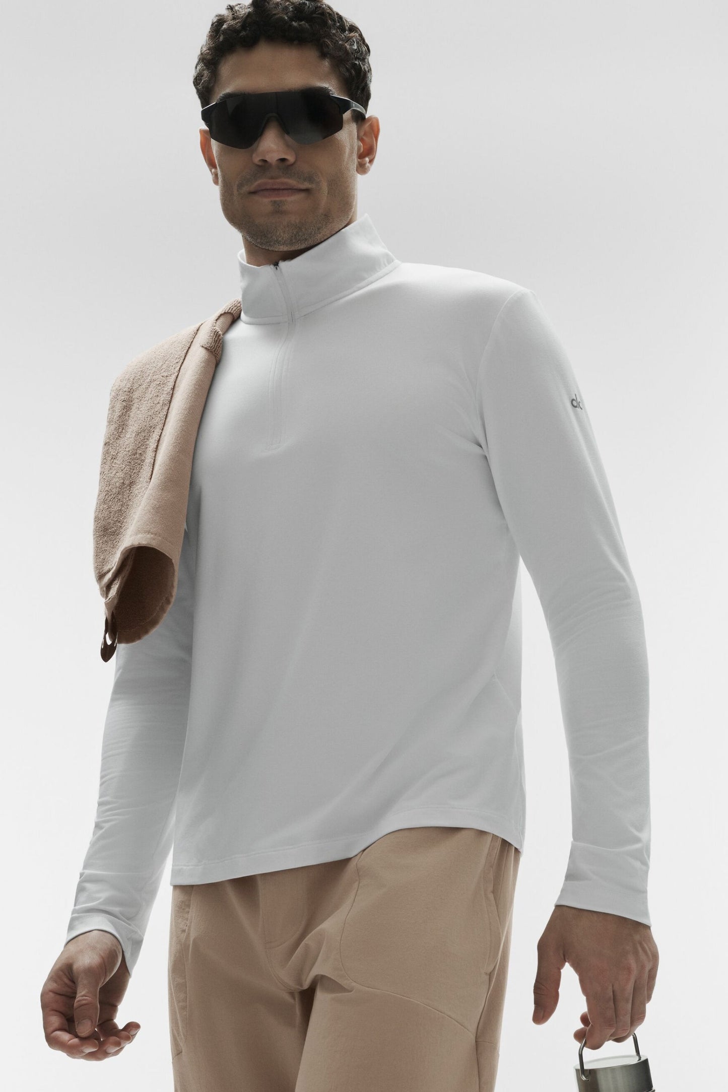 Alo Conquer 1/4 Zip Reform Long Sleeve - White