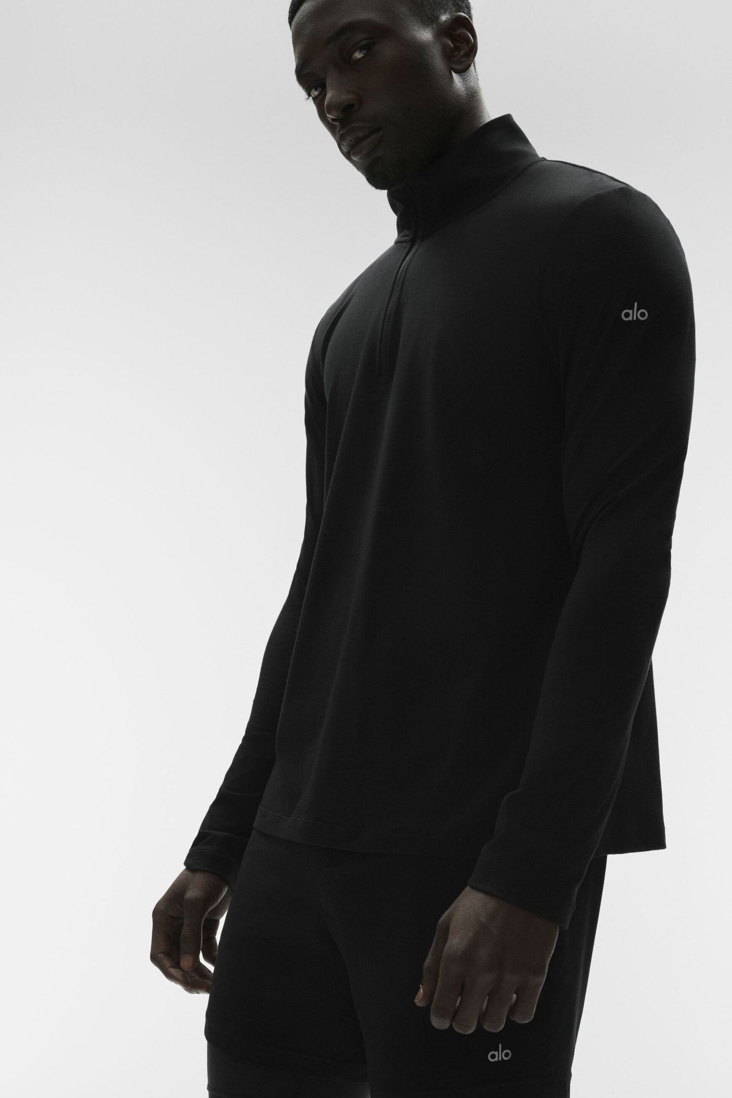 Alo Conquer 1/4 Zip Reform Long Sleeve - Black
