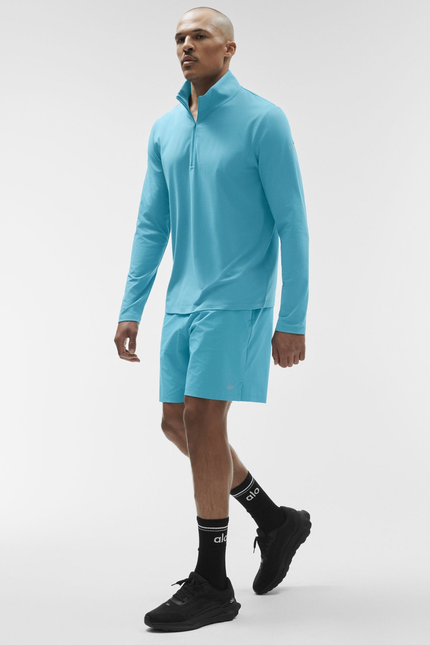 Alo Conquer 1/4 Zip Reform Long Sleeve - Blue Breeze