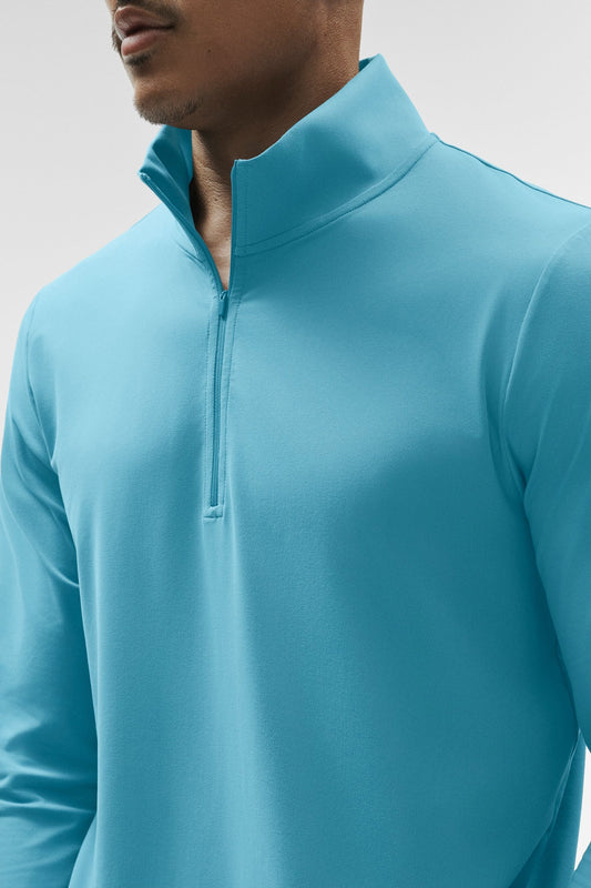 Alo Conquer 1/4 Zip Reform Long Sleeve - Blue Breeze