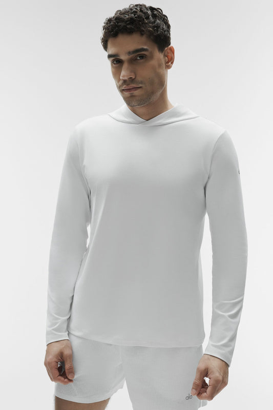 Alo Conquer Reform Long Sleeve With Hood - White